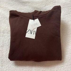 ZARA Brown Crop Hoodie